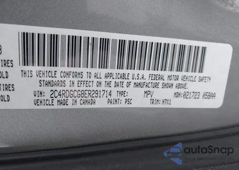 2014 Dodge Grand Caravan Sxt from USA, damaged, VIN 2C4RDGCG8ER291714